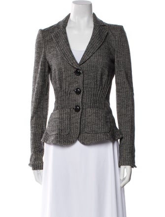 Armani Collezioni Virgin Wool Tweed Pattern Blazer