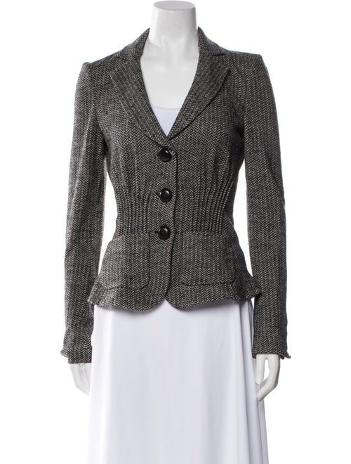 Armani Collezioni Virgin Wool Tweed Pattern Blazer
