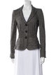 Armani Collezioni Virgin Wool Tweed Pattern Blazer