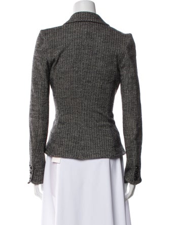 Armani Collezioni Virgin Wool Tweed Pattern Blazer