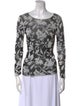 Armani Collezioni Printed Scoop Neck Sweater
