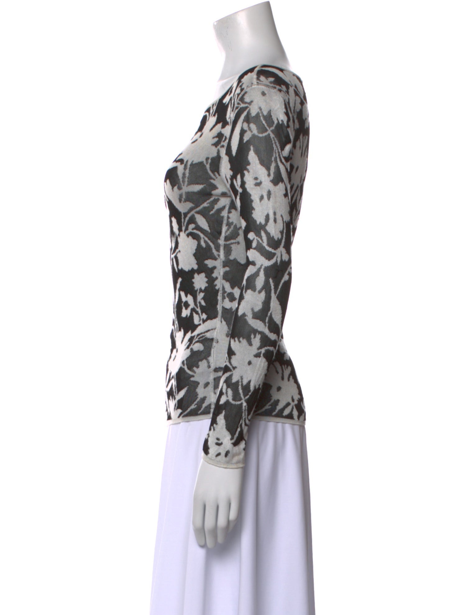 Armani Collezioni Printed Scoop Neck Sweater