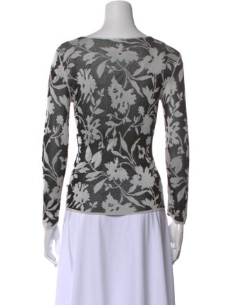 Armani Collezioni Printed Scoop Neck Sweater