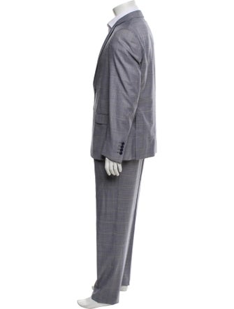 Armani Collezioni Virgin Wool Plaid Print Two-Piece Suit