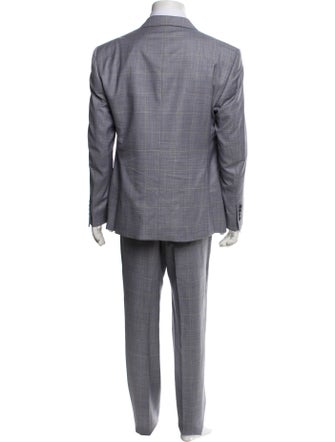 Armani Collezioni Virgin Wool Plaid Print Two-Piece Suit