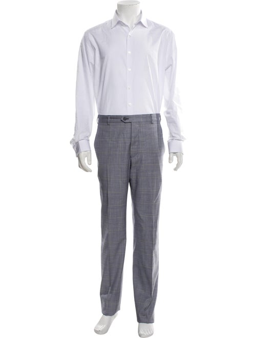 Armani Collezioni Virgin Wool Plaid Print Two-Piece Suit