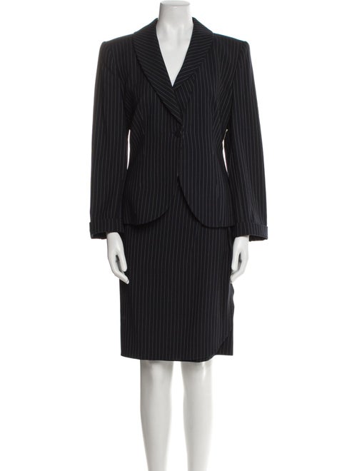 Armani Collezioni Wool Striped Skirt Suit