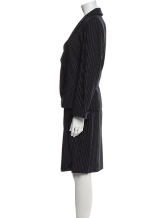 Armani Collezioni Wool Striped Skirt Suit