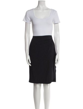 Armani Collezioni Wool Striped Skirt Suit