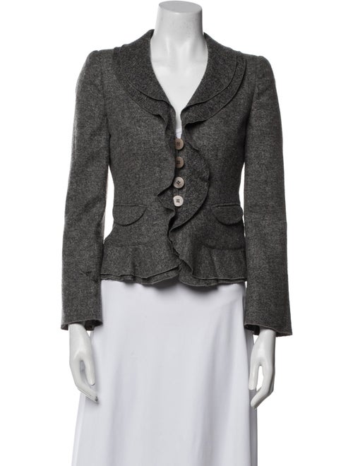 Armani Collezioni Wool Tweed Pattern Blazer