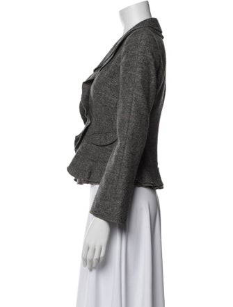 Armani Collezioni Wool Tweed Pattern Blazer