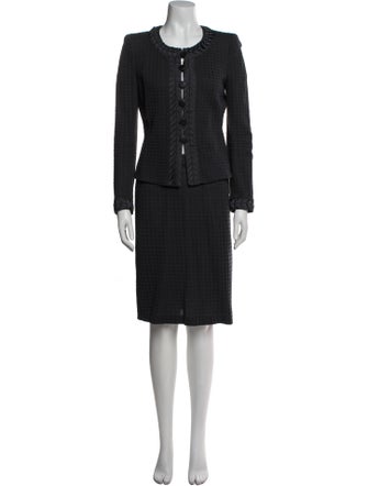 Armani Collezioni Pleated Accents Skirt Suit