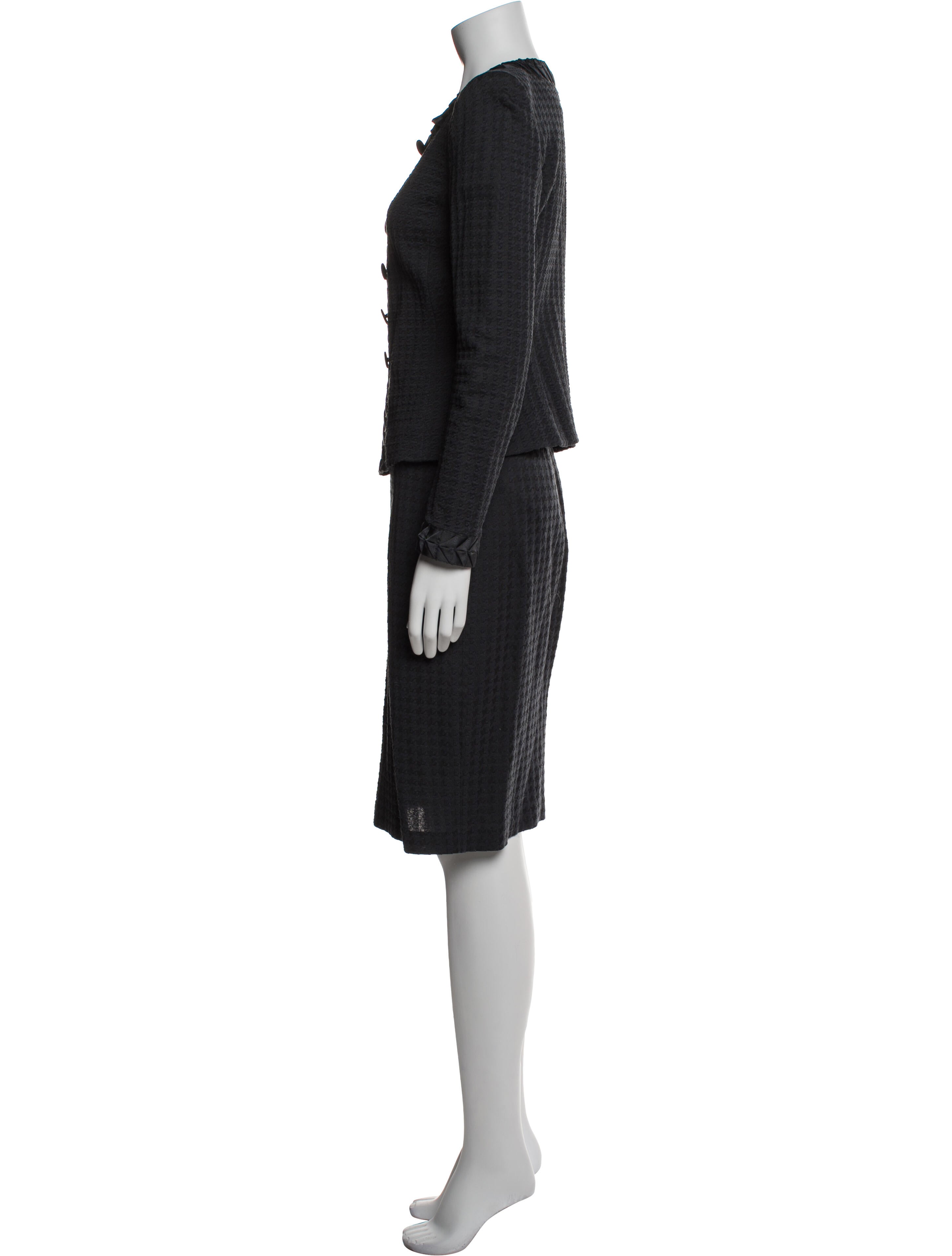 Armani Collezioni Pleated Accents Skirt Suit