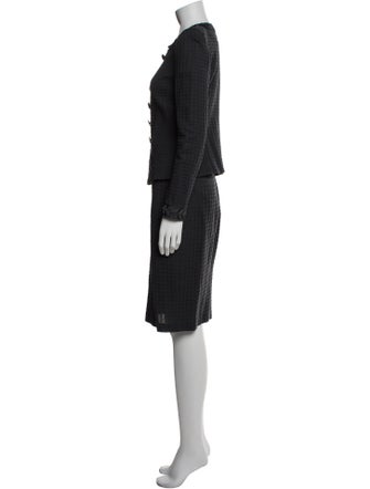 Armani Collezioni Pleated Accents Skirt Suit