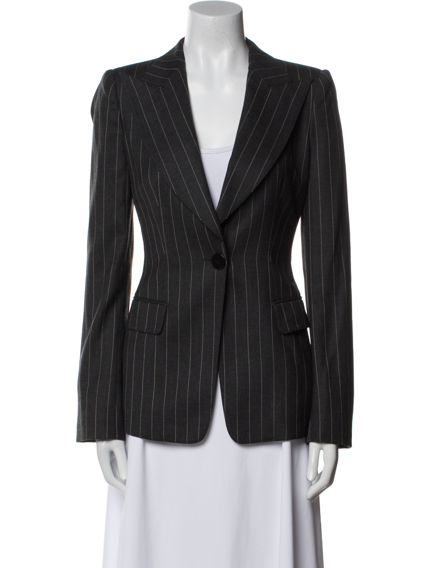 Armani Collezioni Virgin Wool Striped Blazer