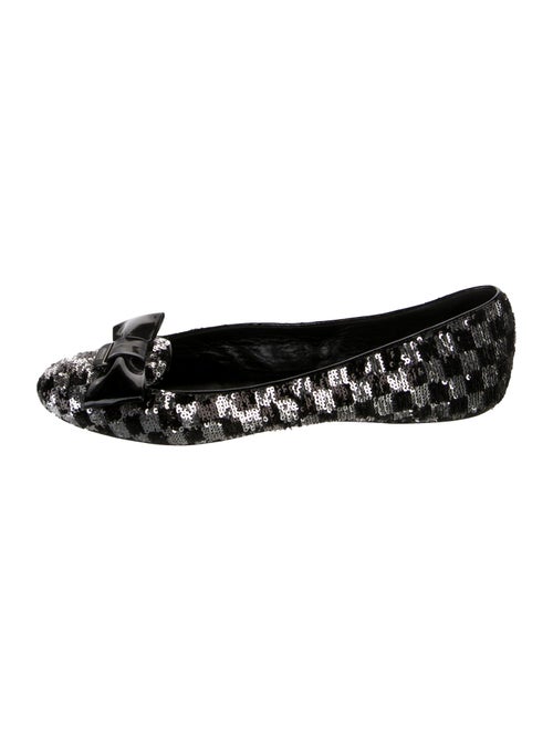 Armani Collezioni Sequins Plaid Print Ballet Flats