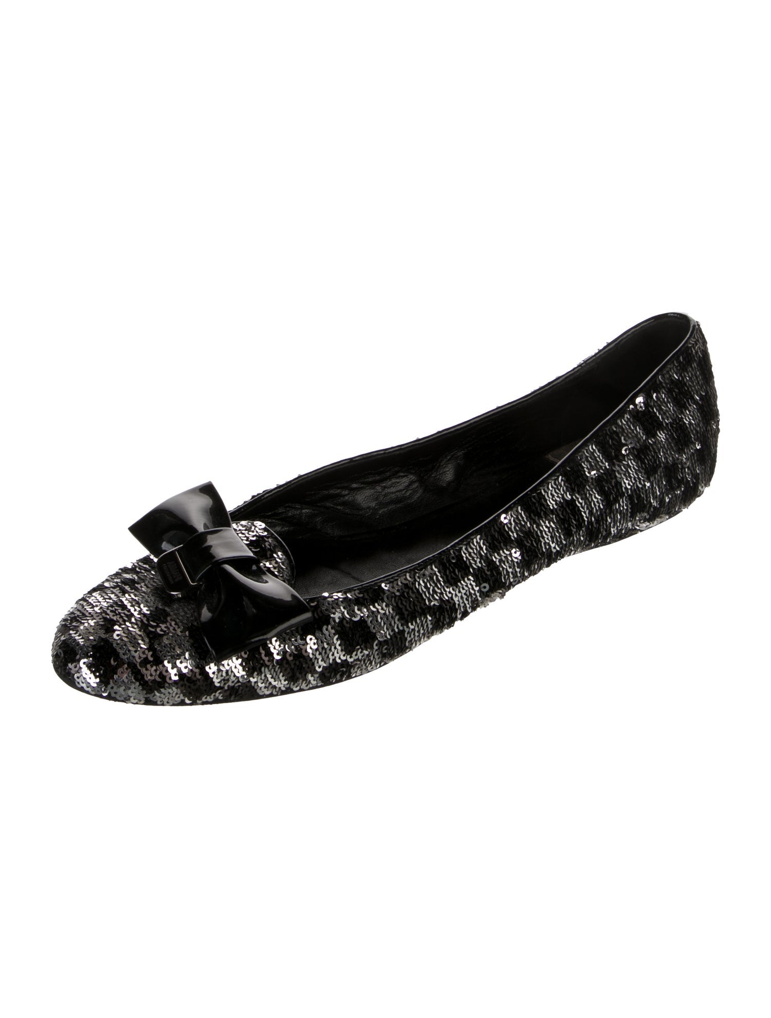 Armani Collezioni Sequins Plaid Print Ballet Flats