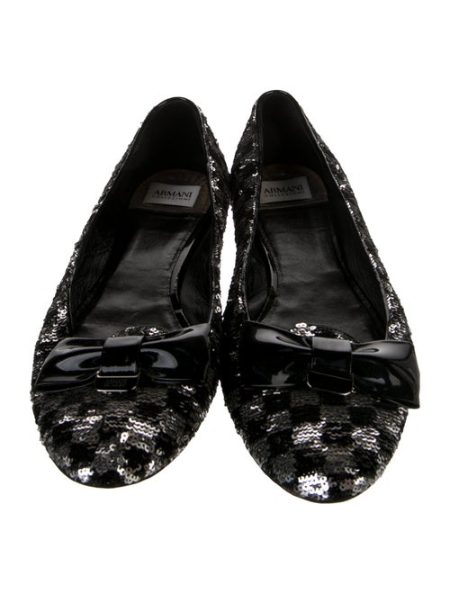 Armani Collezioni Sequins Plaid Print Ballet Flats