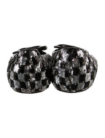 Armani Collezioni Sequins Plaid Print Ballet Flats