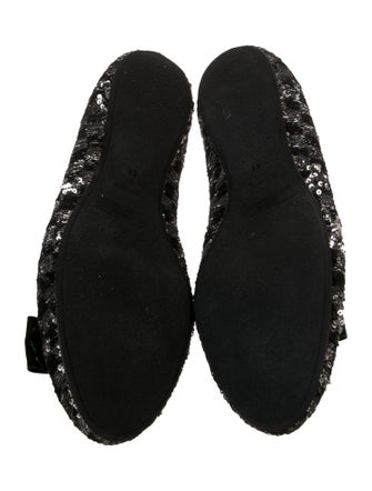 Armani Collezioni Sequins Plaid Print Ballet Flats