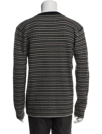 Armani Collezioni Virgin Wool Striped Cardigan