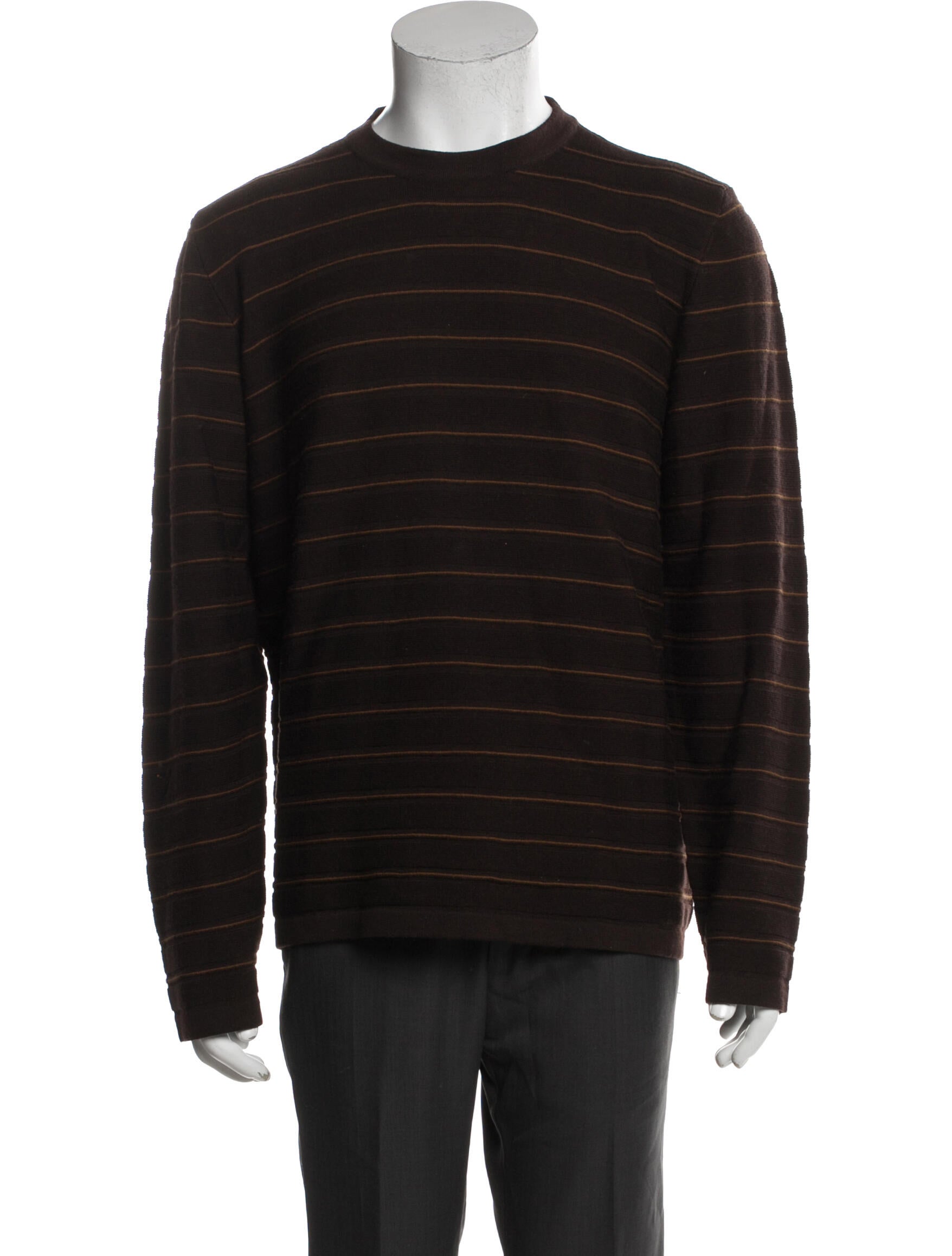 Armani Collezioni Striped Crew Neck Pullover