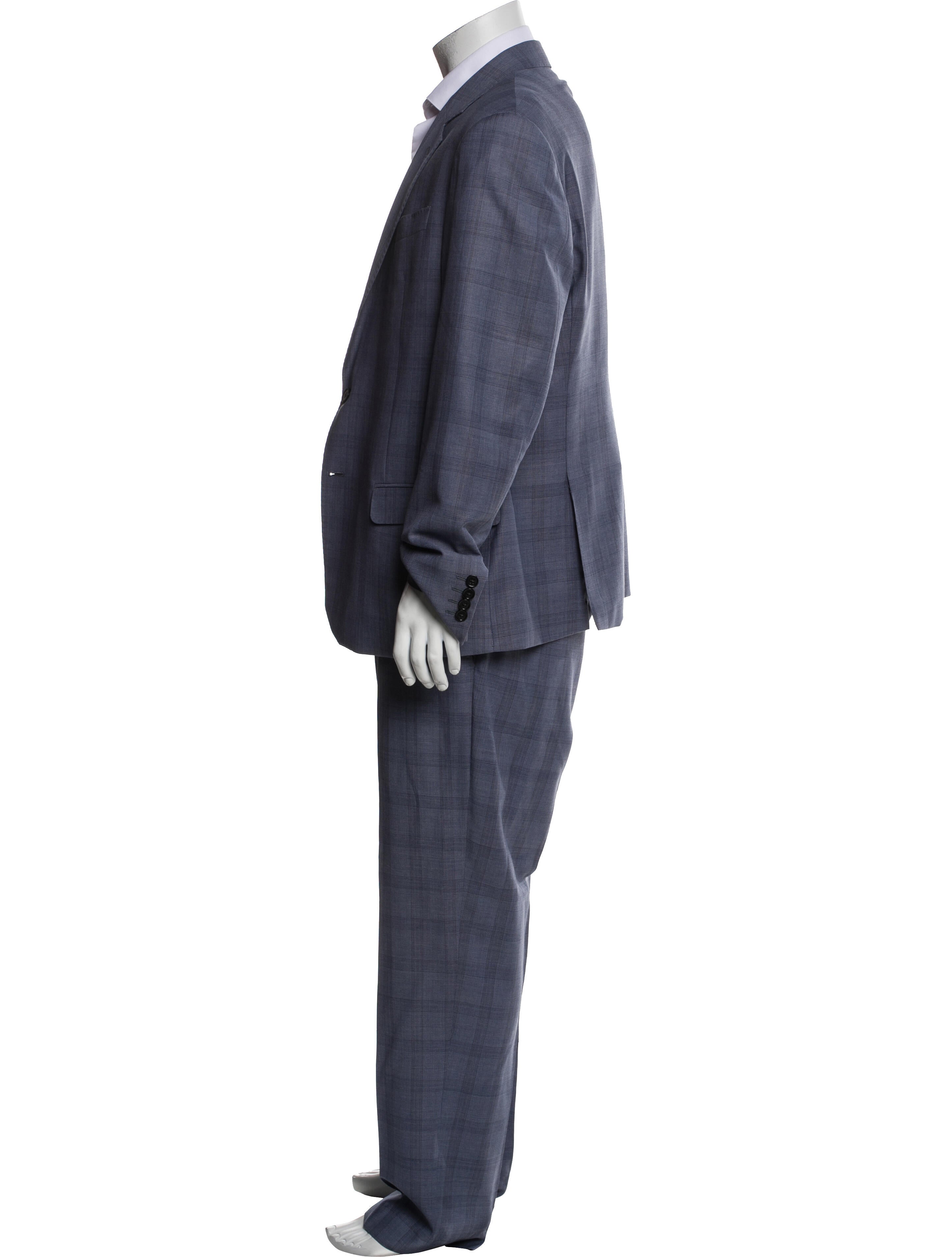 Armani Collezioni G Line Plaid Print Two-Piece Blazer