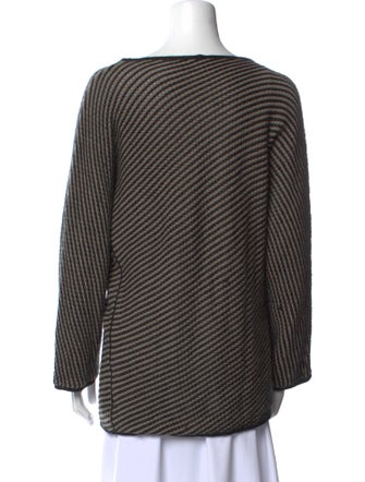 Armani Collezioni Striped Bateau Neckline Sweater