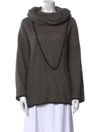 Armani Collezioni Striped Bateau Neckline Sweater