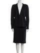 Armani Collezioni Virgin Wool Pleated Accents Skirt Suit
