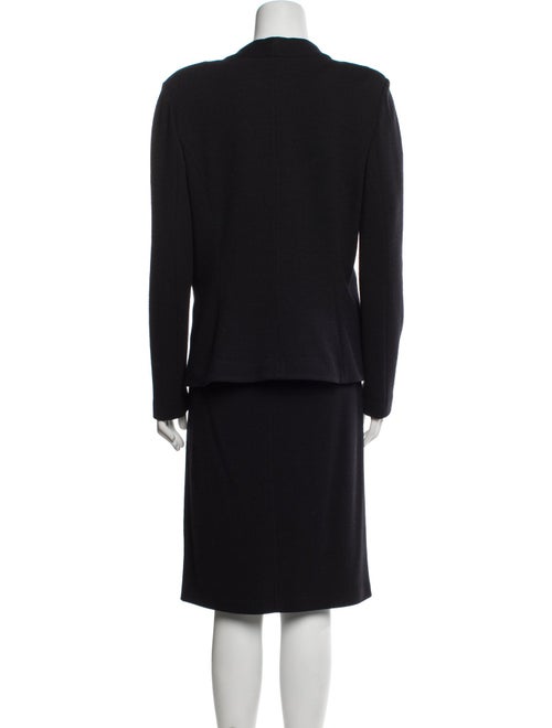 Armani Collezioni Virgin Wool Pleated Accents Skirt Suit