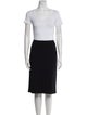 Armani Collezioni Virgin Wool Pleated Accents Skirt Suit