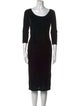 Armani Collezioni Scoop Neck Midi Length Dress