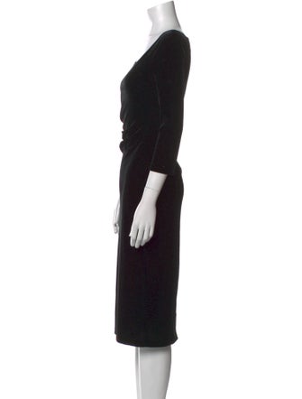 Armani Collezioni Scoop Neck Midi Length Dress