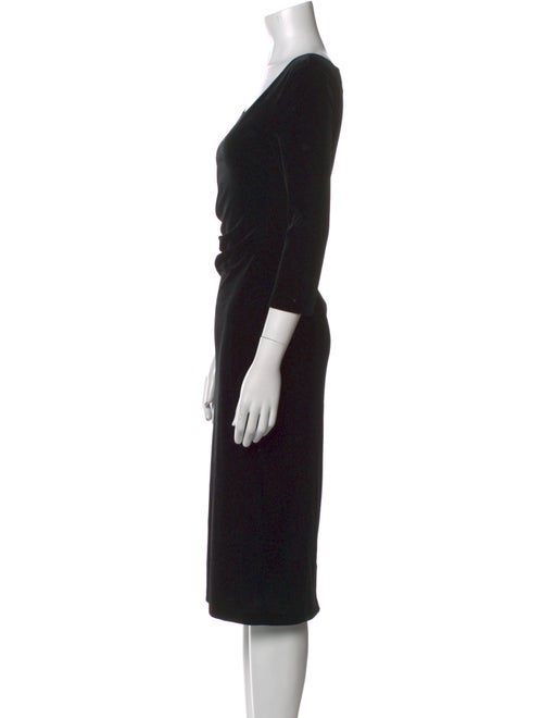 Armani Collezioni Scoop Neck Midi Length Dress