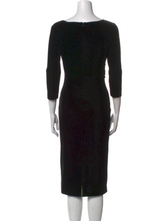 Armani Collezioni Scoop Neck Midi Length Dress