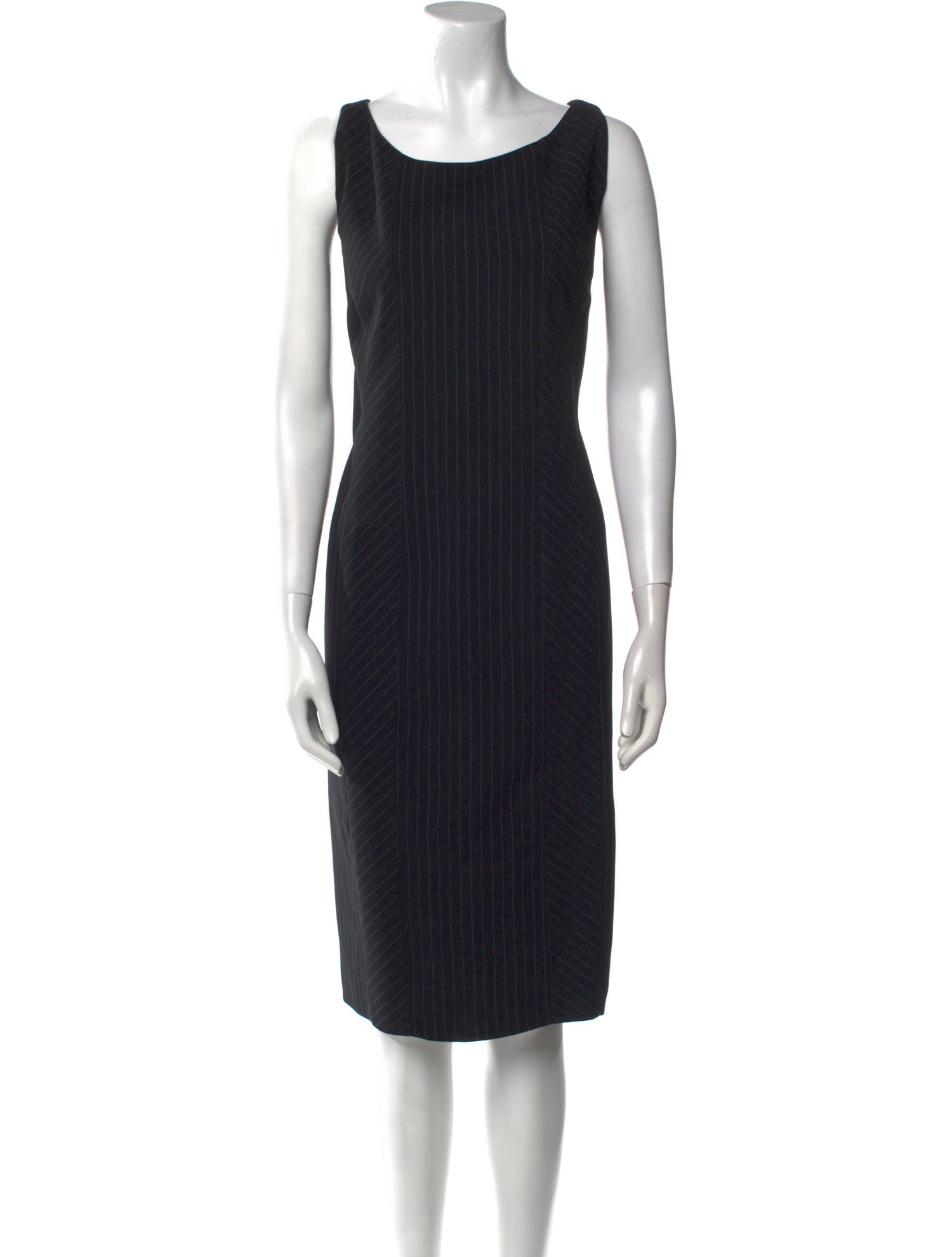 Armani Collezioni Striped Midi Length Dress