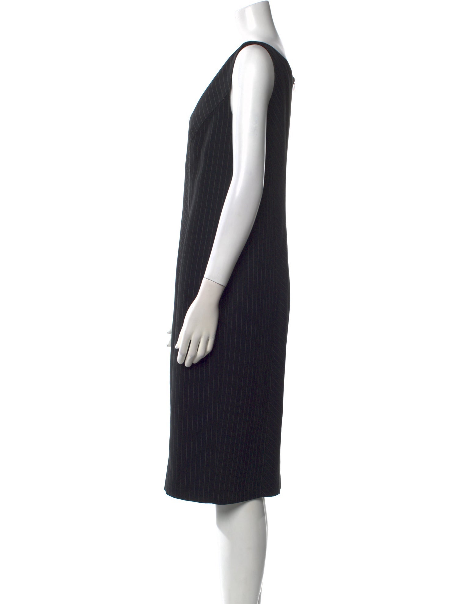 Armani Collezioni Striped Midi Length Dress