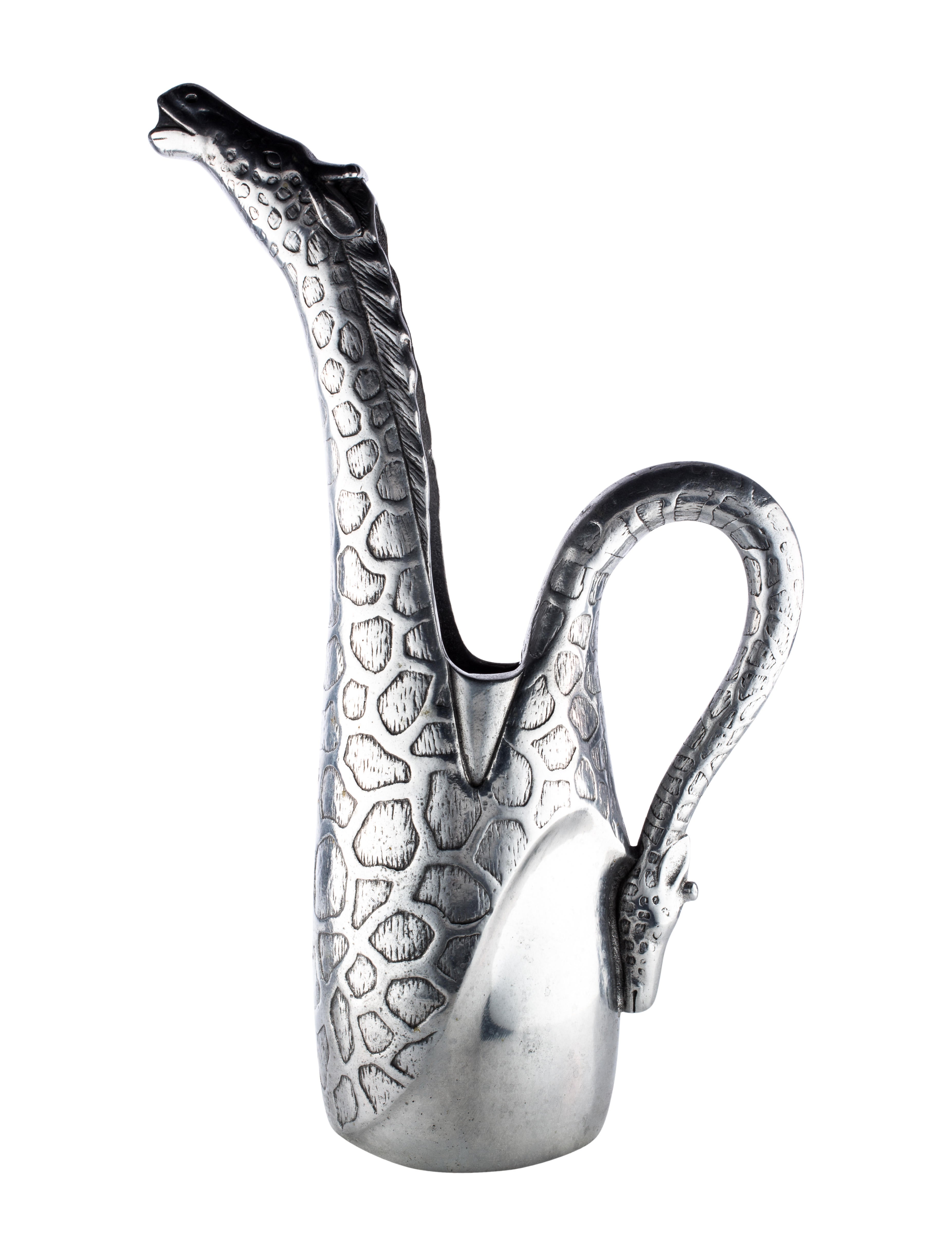 Arthur Court Giraffe Water Pitcher Silver Decorative Accents, Decor