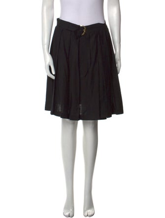 Art School Pleated Accents Knee-Length Skirt