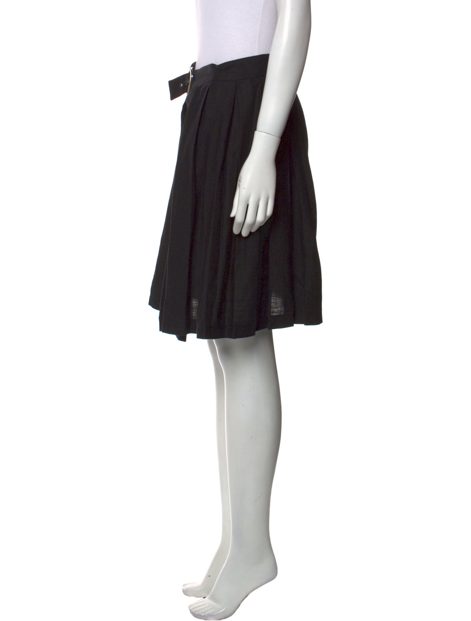 Art School Pleated Accents Knee-Length Skirt