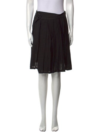 Art School Pleated Accents Knee-Length Skirt