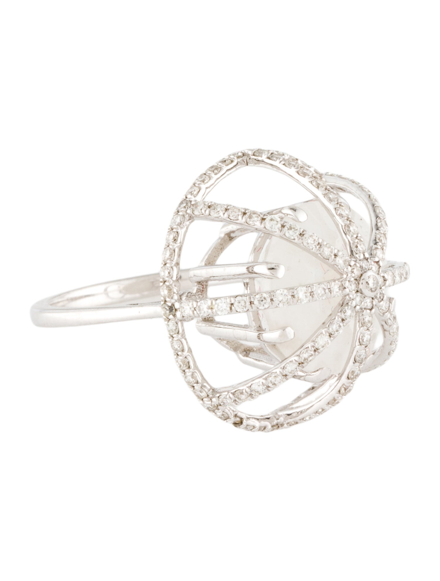 Arya Esha 14K Moonstone & Diamond Cocktail Ring