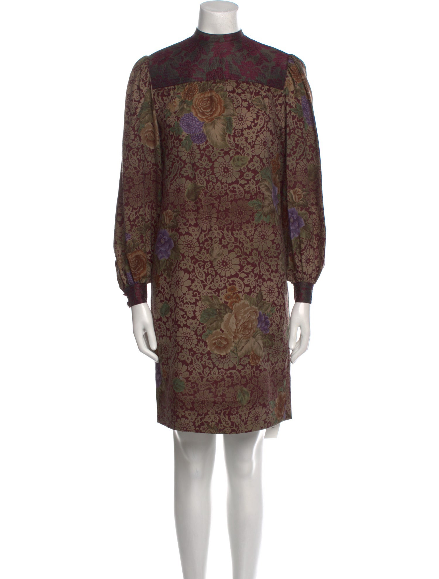 Adele Simpson Floral Print Knee-Length Dress