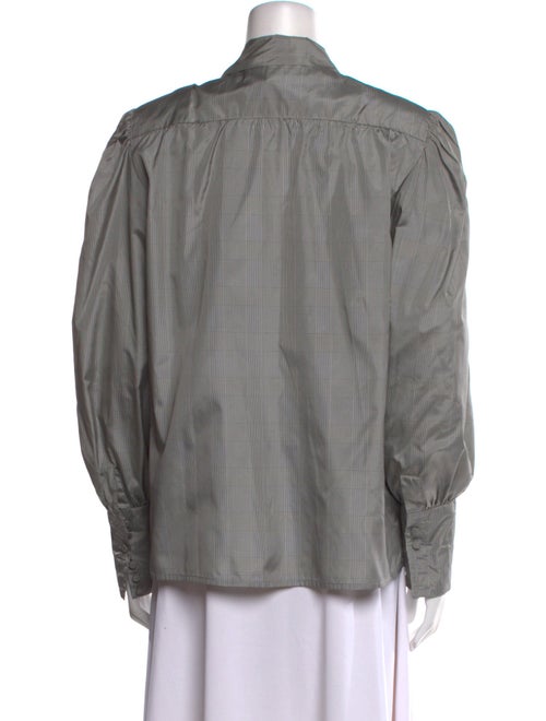 Adele Simpson Silk Mock Neck Button-Up Top