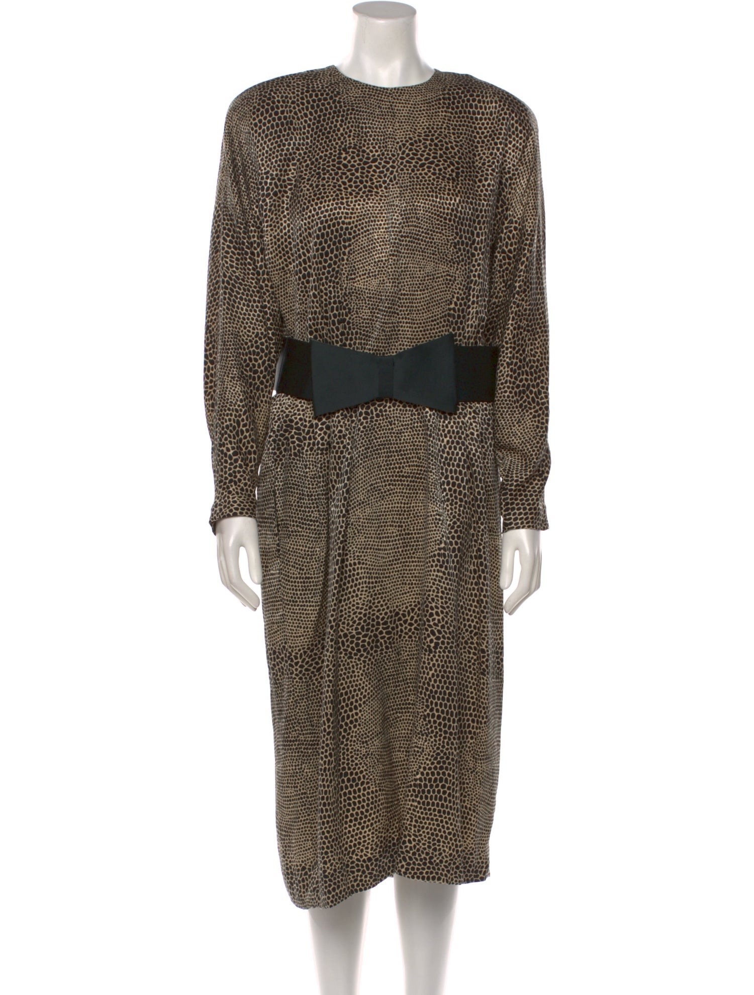 Adele Simpson Animal Print Midi Length Dress