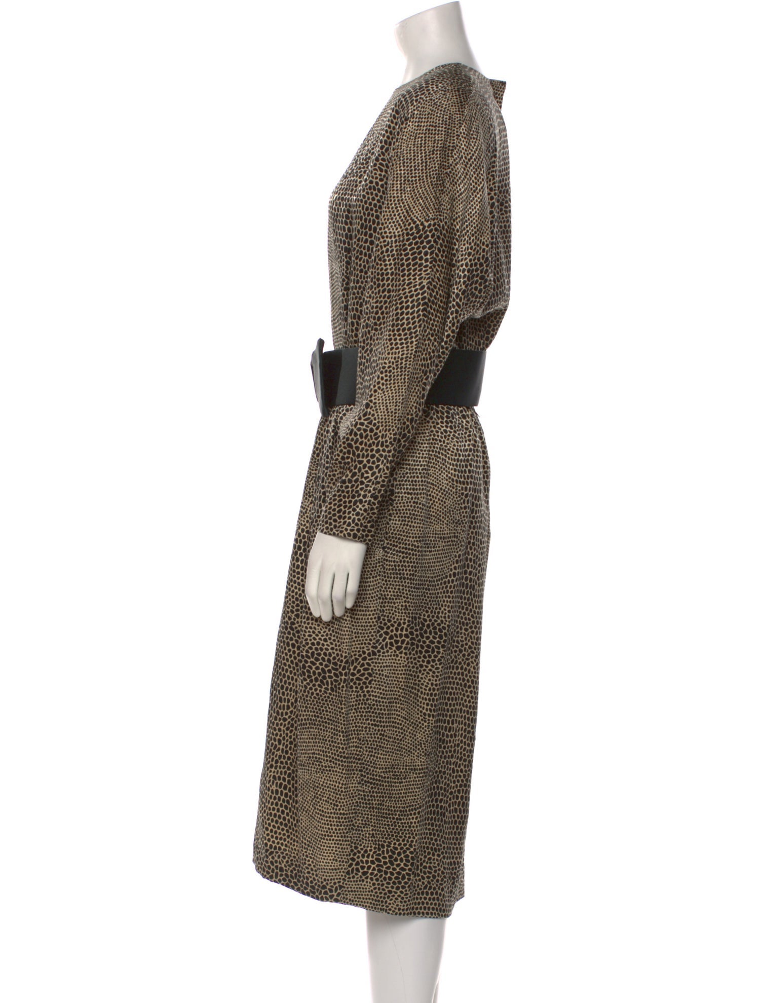 Adele Simpson Animal Print Midi Length Dress