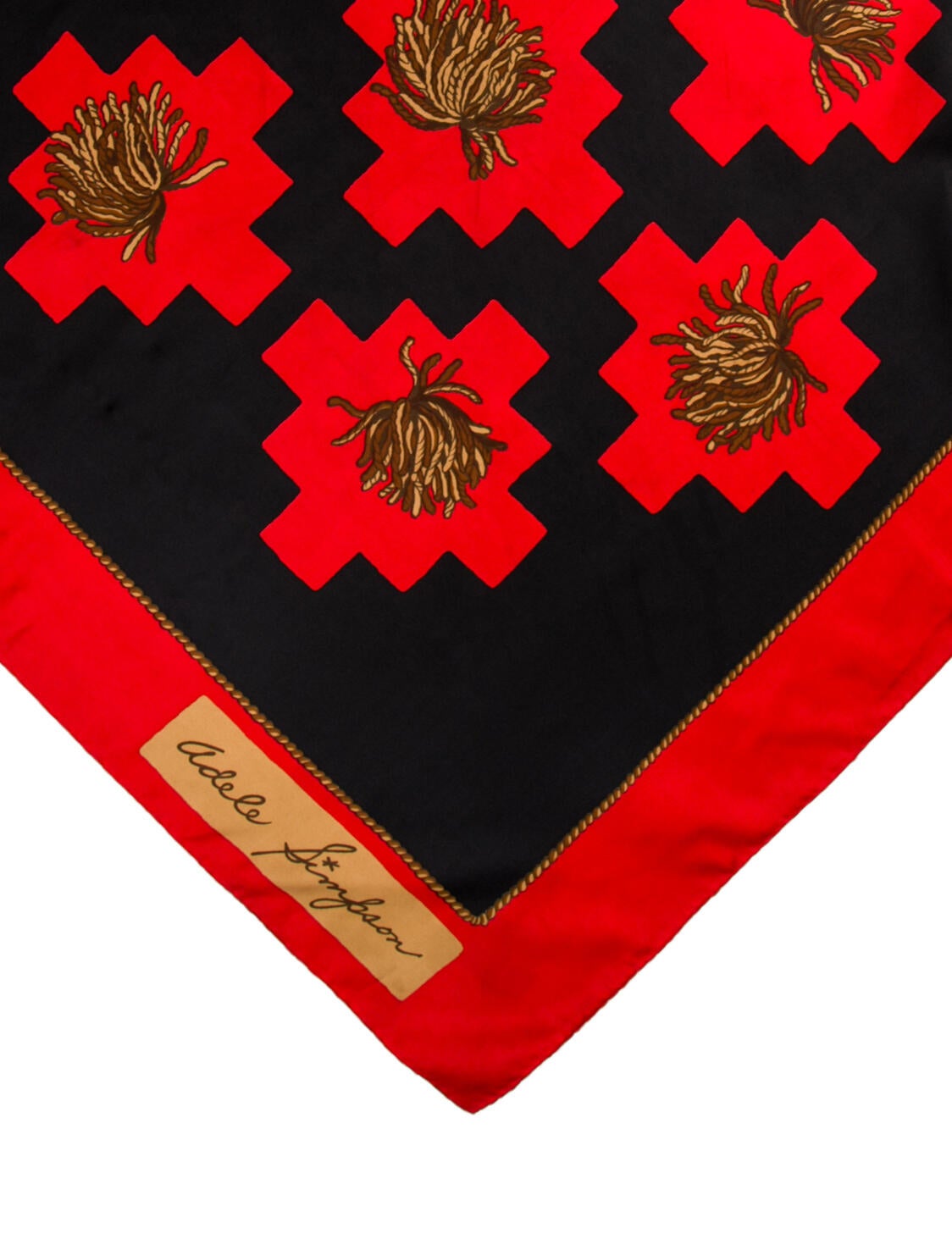 Adele Simpson Silk Floral Print Scarf