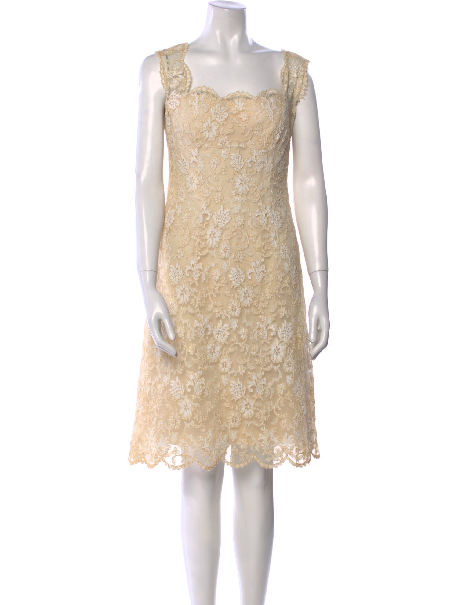 Adele Simpson Lace Pattern Knee-Length Dress