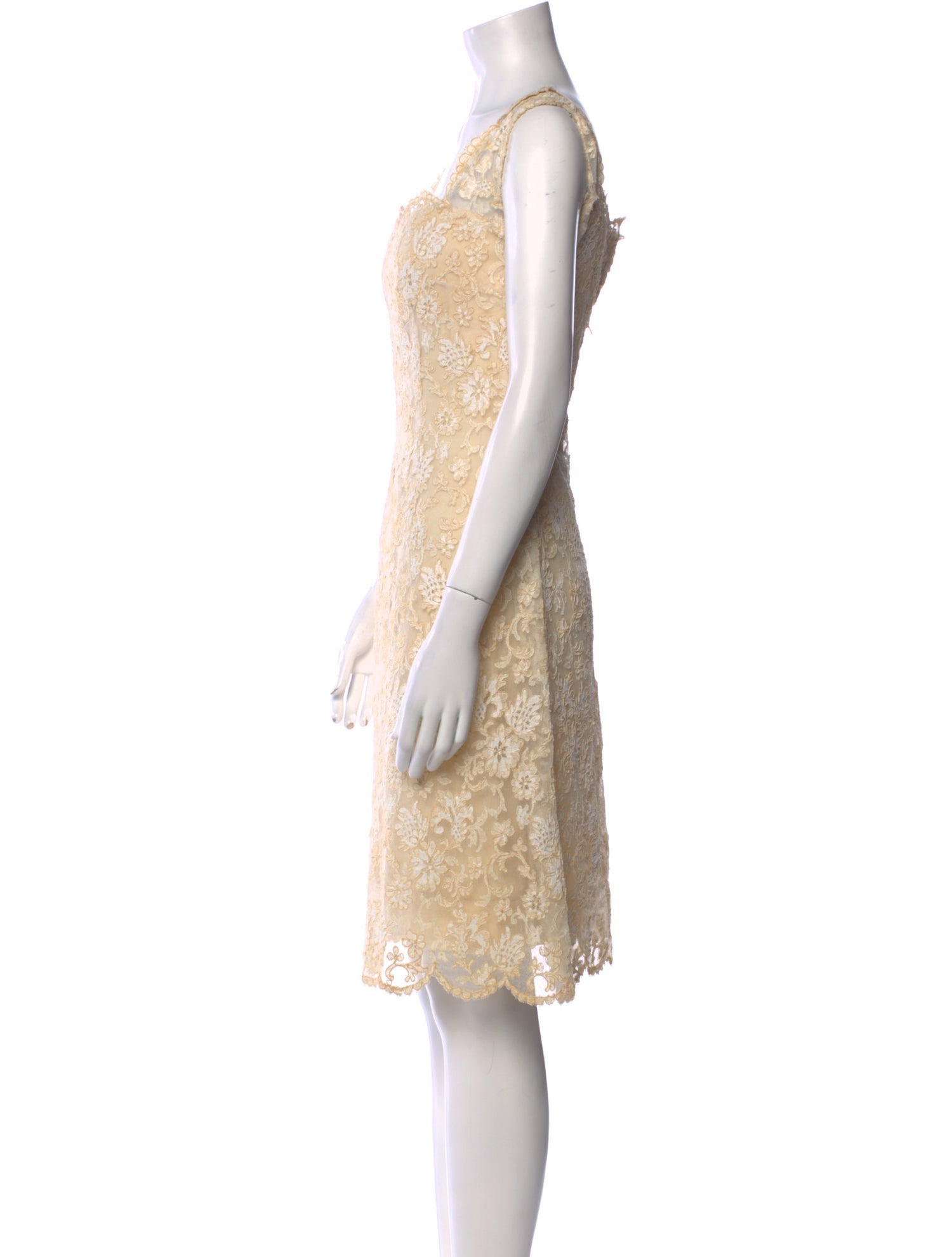 Adele Simpson Lace Pattern Knee-Length Dress